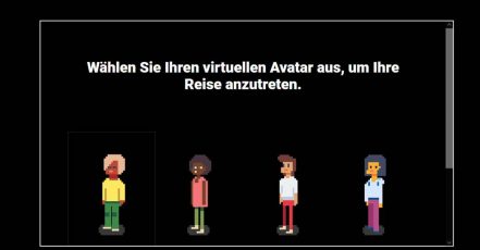 Bild: Screenshot von der Shutterstock Creative Trends 2022 Website (https://content.shutterstock.com/creative-trends/). Hier kann man mit einem selbst gewählten Avatar durchs Metaversum der Kreativ-Trends reisen.