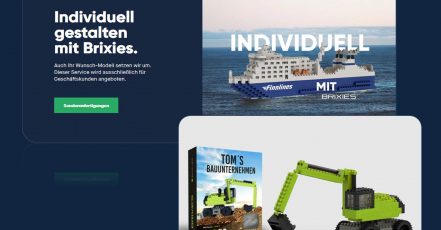 Screenshots von der BRIXIES Shop Webseite und aus dem Erklärvideo