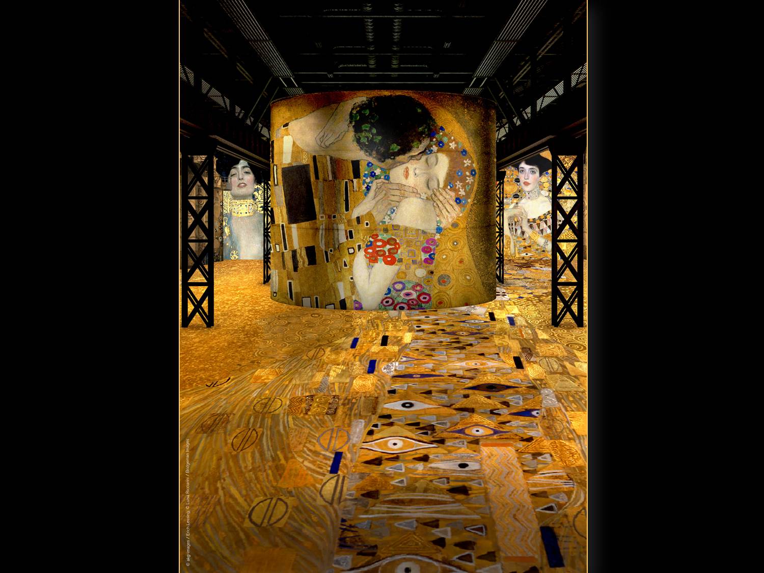 Immersive Kunst lädt Ausstellungsbesucher ein, wahrhaftig in ein Kunstwerk einzutauchen. Kunstwerk von Gustav Klimt. Copyrights Foto: akg-images / Erich Lessing, Luisa Ricciarini / Bridgeman Images