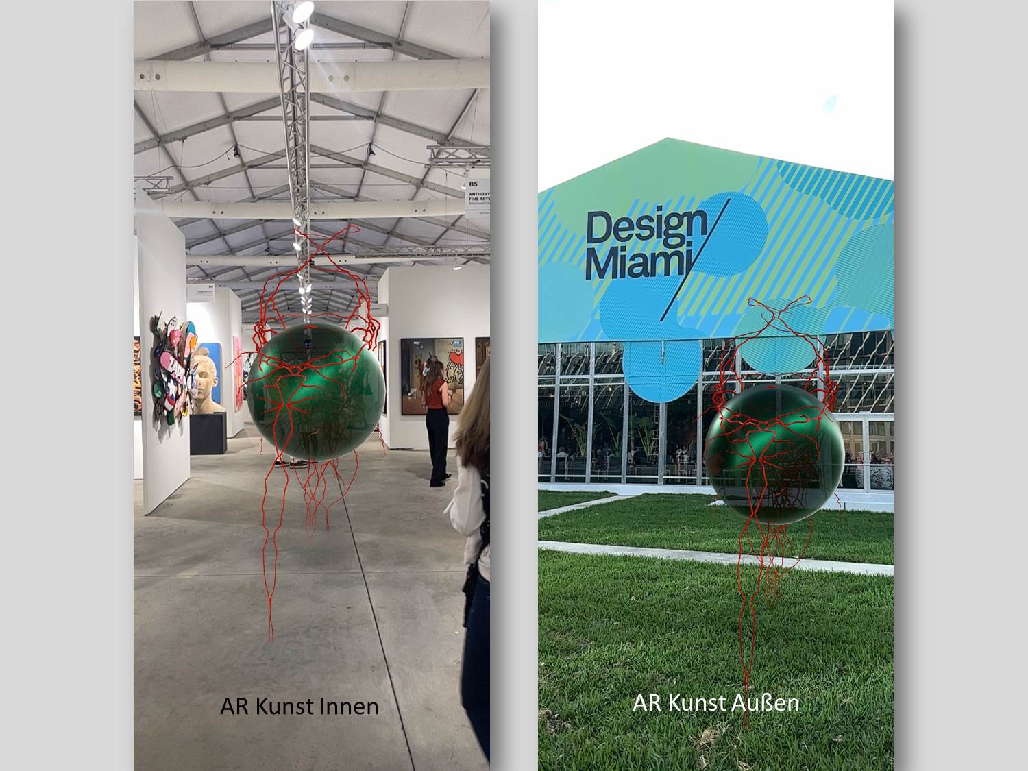 Art Basel Miami Beach - Die digitale Tiefsee-Skulptur von Sarah Montani und Joey Montani "fliegt" in den Ausstellungsräumen und dann vor dem Gebäude von Design Miami (Fotos: Ashley Hernández)