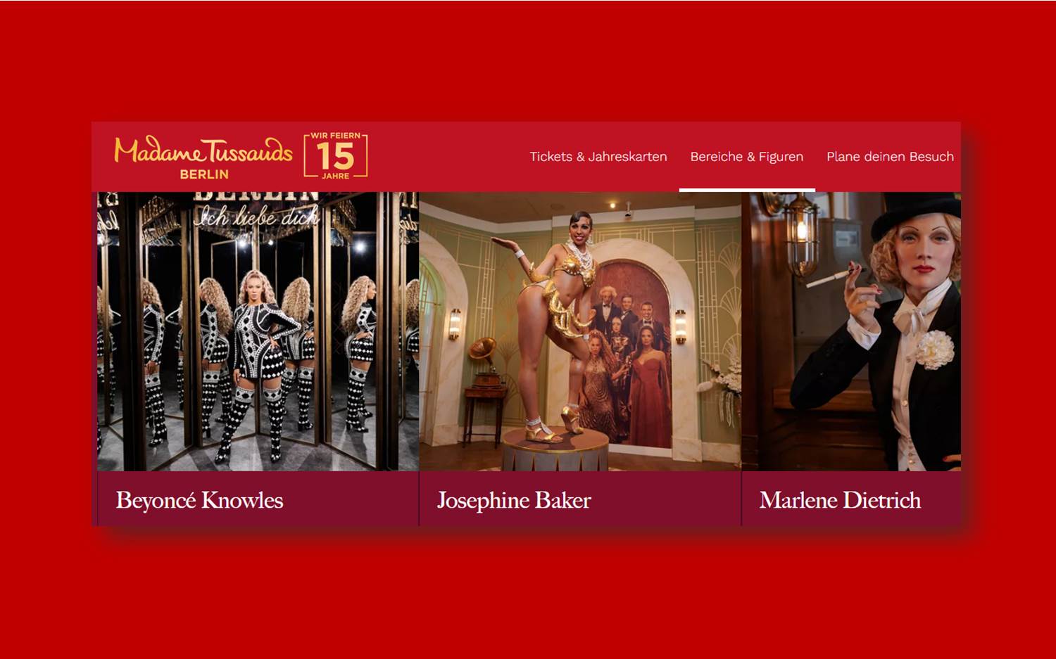 Titelbild: (Screenshot v. 18.08.2023) Madame Tussauds Goldene 20er Bereich am Standort Berlin. Ende September 2023 kommt die Babylon Berlin Bar hinzu.
