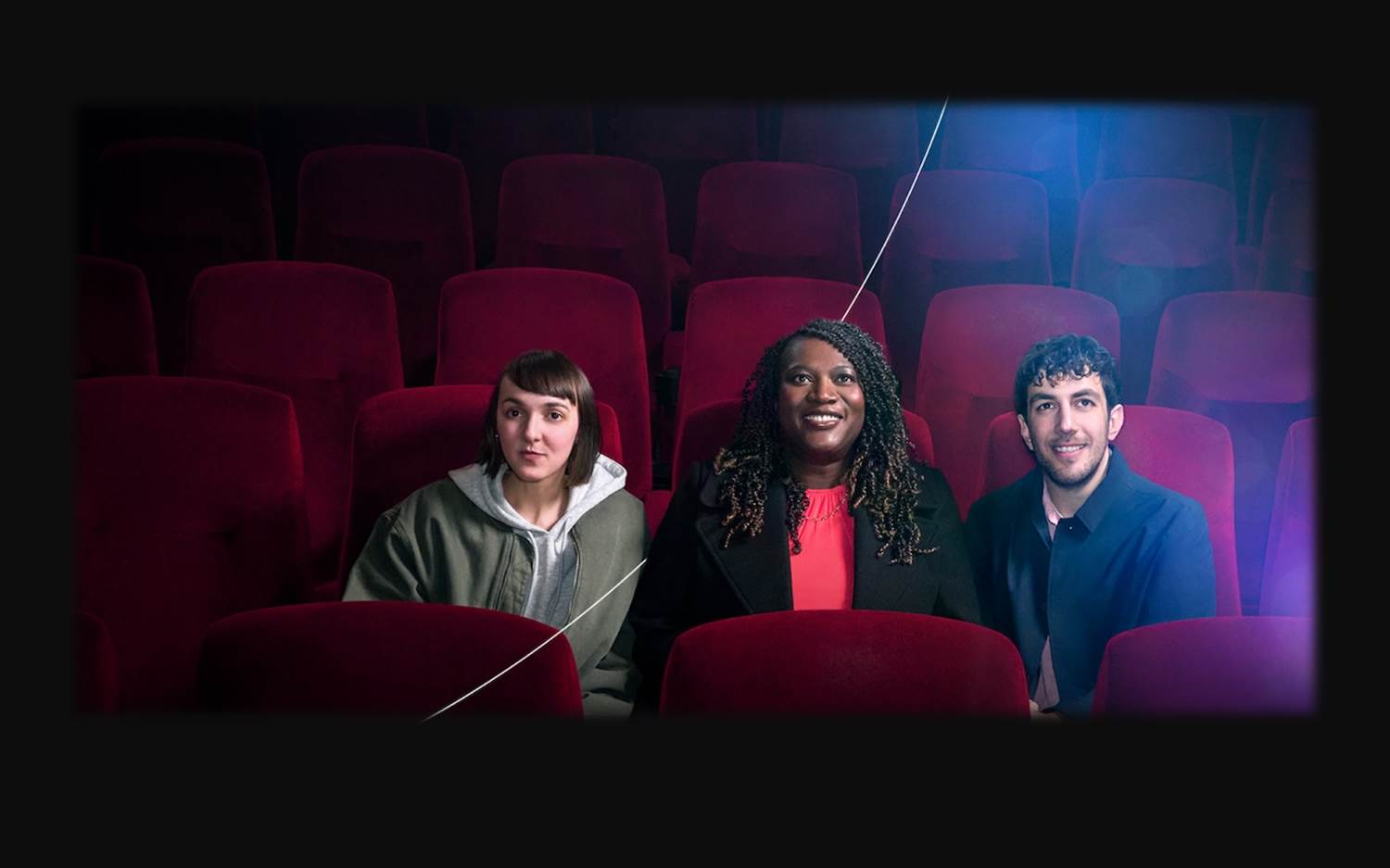 Dies sind die Botschafter:innen der Mastercard-Kampagne zur Berlinale 2024 (v.l.n.r) - Rachel Pronger, Thelma Buabeng, Murad Abu Eisheh (Foto / Copyrights: Juliane Schmitz-Engels)