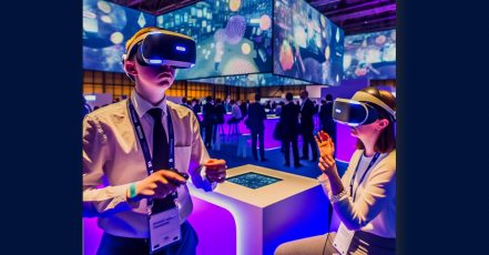 Innovative Erlebnisse bei Messen und Events - VR-Headsets eröffnen neue Perspektiven für die Besucher, getragen von einer soliden digitalen Basis durch Eventnet (Bildquelle / Copyrights: Eventnet)