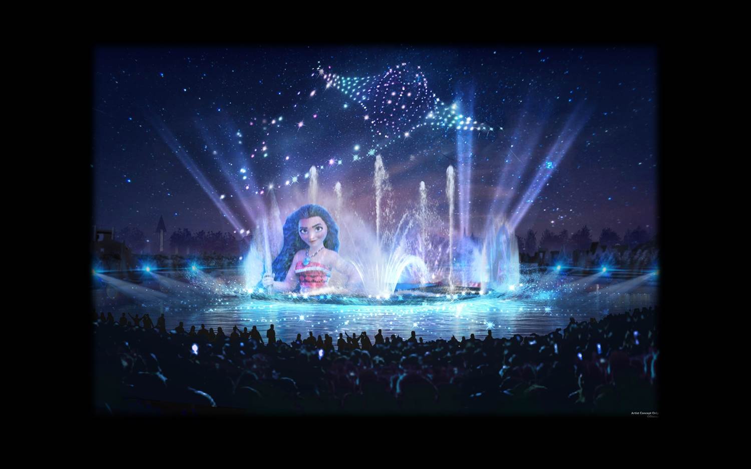 Preview Disneyland Paris – New Lake (Nighttime) Visual (Credits: The Walt Disney Company)