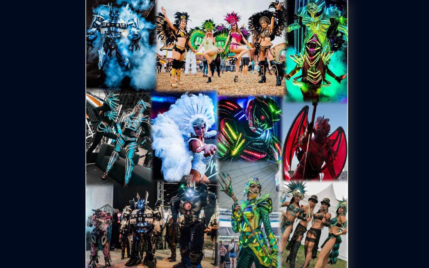 Collage NightTrons, NighShines etc. – Kreative Walking Acts für Messen, Festivals, Events und Feiern (Bildquelle / Bildrechte: Manuel Wedekind)