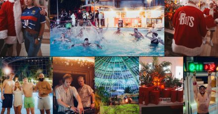 Foto-Collage mit Szenen von der BOTS Creator Weihnachtsfeier in der Therme Erding, 6. Dezember 2024 (Quelle / Copyright: @ReachCon)