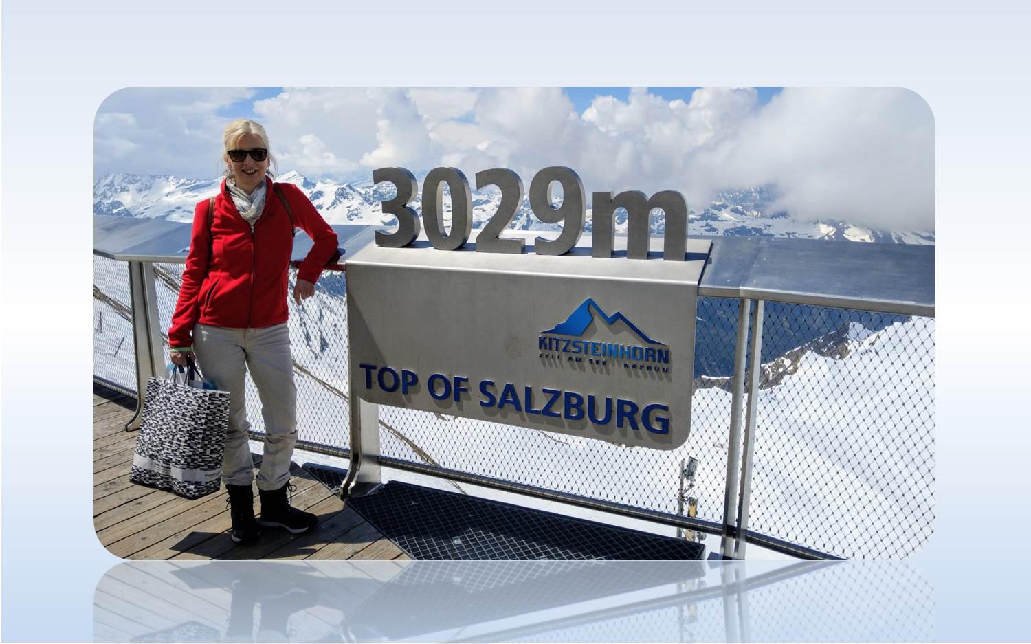 Monika Monzel, Redaktion EventMasterBook.de, stand auch schon auf dem Kitzsteinhorn Besucherplateau (Top of Salzburg) - und kann die grandiose Aussicht bestätigen (Bildrechte: EventMasterBook.de Redaktion)