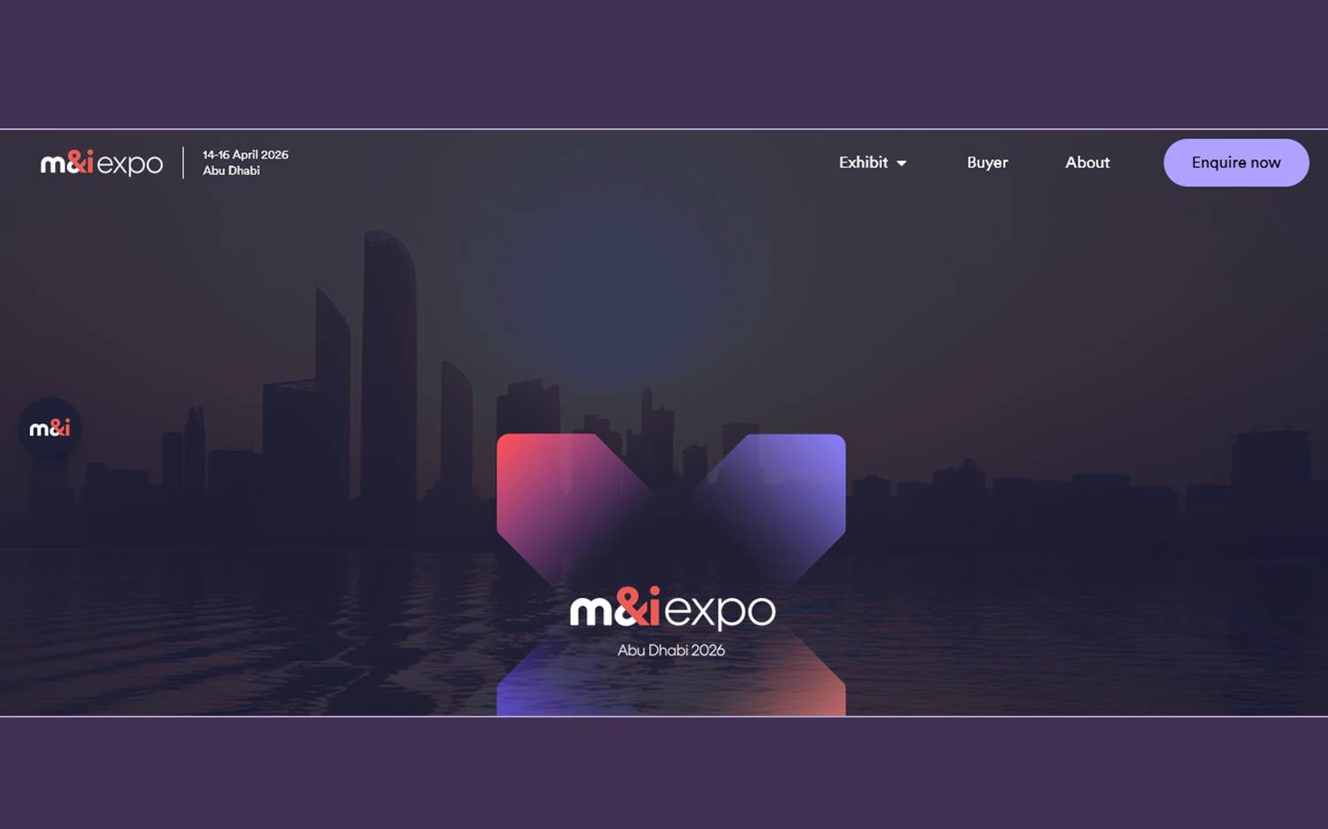 M&I Expo Abu Dhabi 2026, Screenshot v. 09.06.2025 (Link/Quelle:  s.o.)
