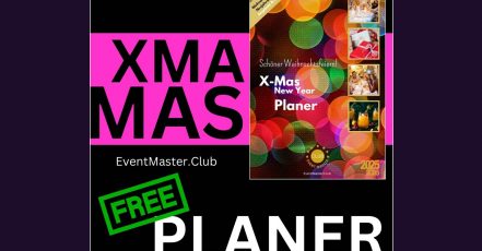 Cover-Motiv XMAS Planer 2025, Weihnachtsfeiern planen, Gratis E-Book (Copyright: EventMaster.Club Event Community)
