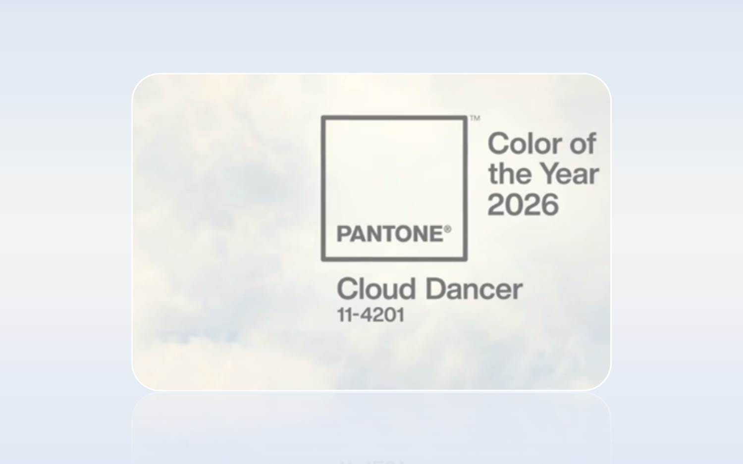 Pantone Color of the Year 2026. Das Wolken-Weiß (Cloud Dancer) kann für Feel-good-Momente bei  Events sorgen. (Bild-Collage: EventMasterBook.de Redaktion / Farbe des Jahres - Pantone.com)