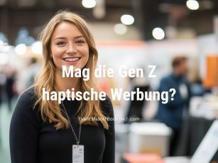 Gen Z und Werbeartikel, Giveaways bei Messen und Events (Bildcollage EventMasterBook-Redaktion, Foto: Canva Bildarchiv)