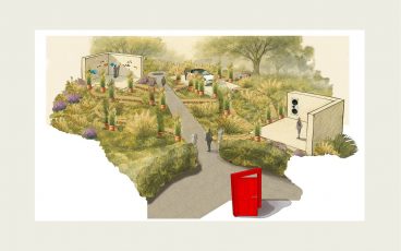 Visualisierung von A Garden of Curiosity, MINI x Paul Smith, KI-generiert (Quelle: BMW Group)