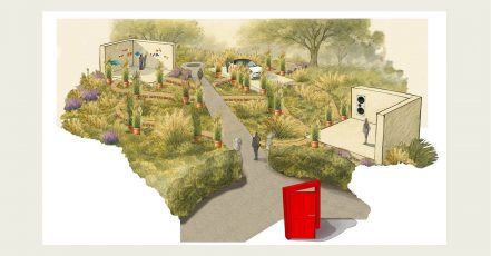 Visualisierung von A Garden of Curiosity, MINI x Paul Smith, KI-generiert (Quelle: BMW Group)