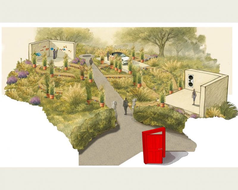 Visualisierung von A Garden of Curiosity, MINI x Paul Smith, KI-generiert (Quelle: BMW Group)