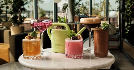 Kreative Cocktails mit flankierendem Duftkonzept und die sympathische Wasser-Gießkanne setzen neue Akzente in der Bar Botanik im 11. Stock des Wasserturm Hotel Cologne (Foto: Luis Rüsing)