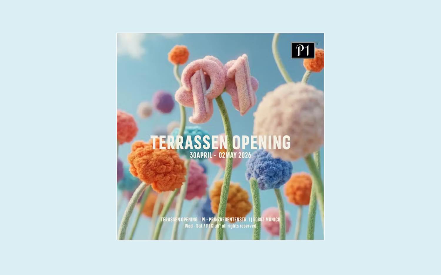 Das Terrassen Opening 2026 des ikonischen P1 Clubs in München wird von einer neuen Ticketing-Lösung in Zusammenarbeit mit DICE begleitet (Bildquelle: DICE / Fever)