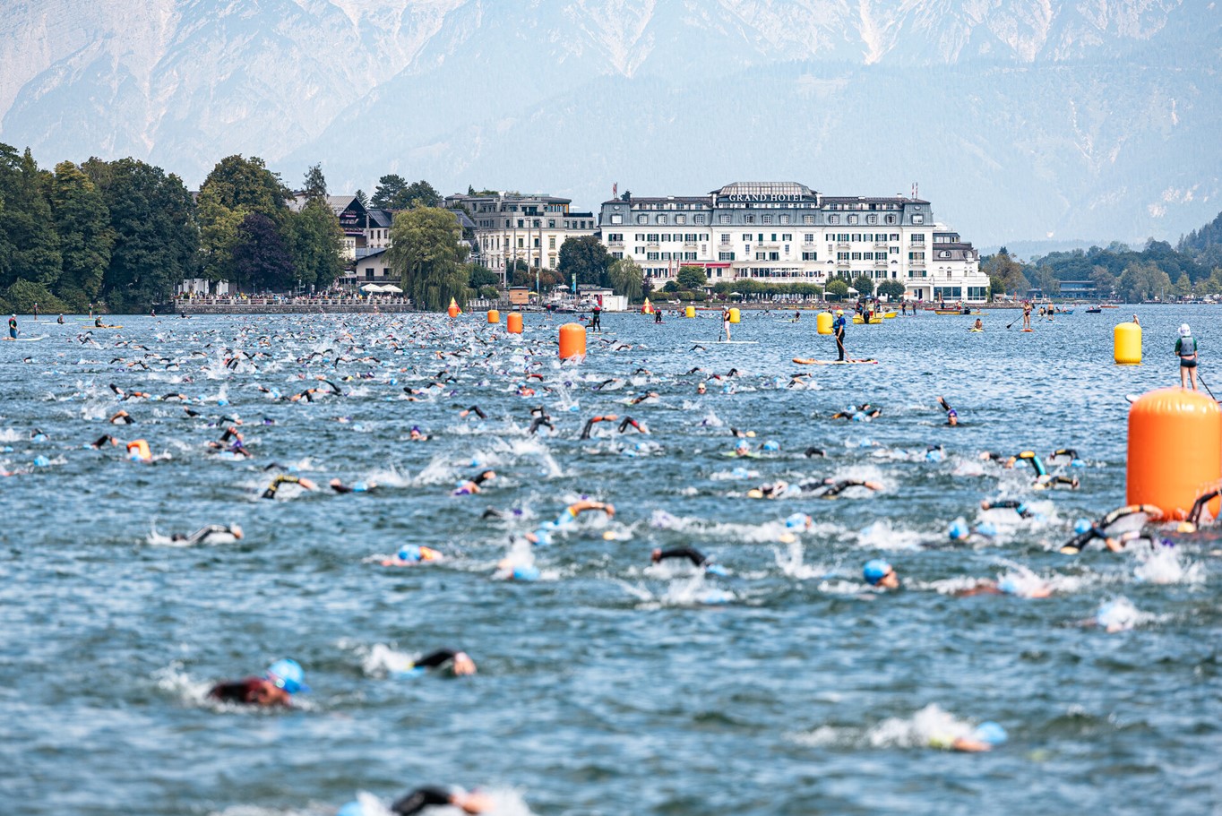 IRONMAN Sport-Event in Zell am See-Kaprun, Schwimmstrecke im Zeller See (Copyright: Zell am See-Kaprun Tourismus)