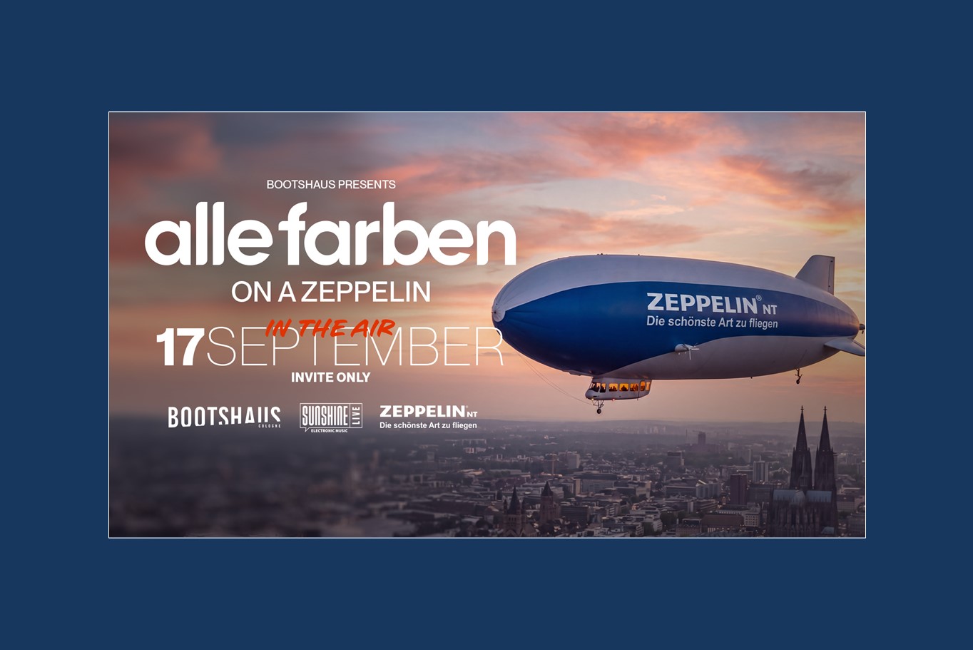 Bootshaus presents Alle Farben on a Zeppelin (Bildquelle: Bootshaus x Alle Farben, übermittelt durch macheete Agentur für PR & Digitales)